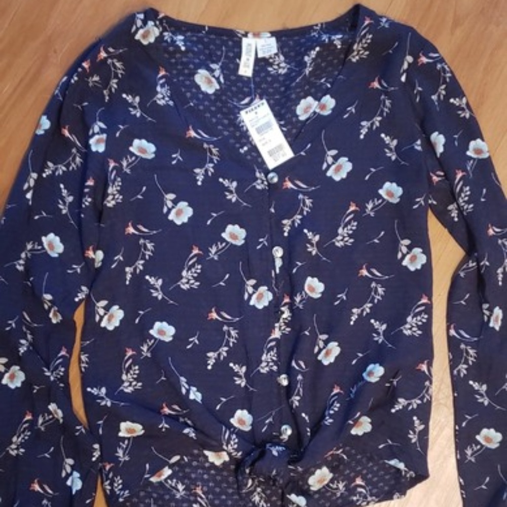 Floral Front Tie Blouse